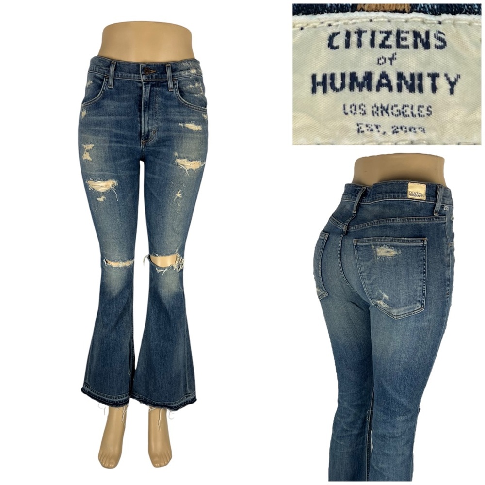 Citizens Of Humanity Flare 27 Jeans In Rip It Up Premium Vintage 28X30 (actual)